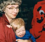 [Photo: Tanya taking Helena to see Clifford 1995]